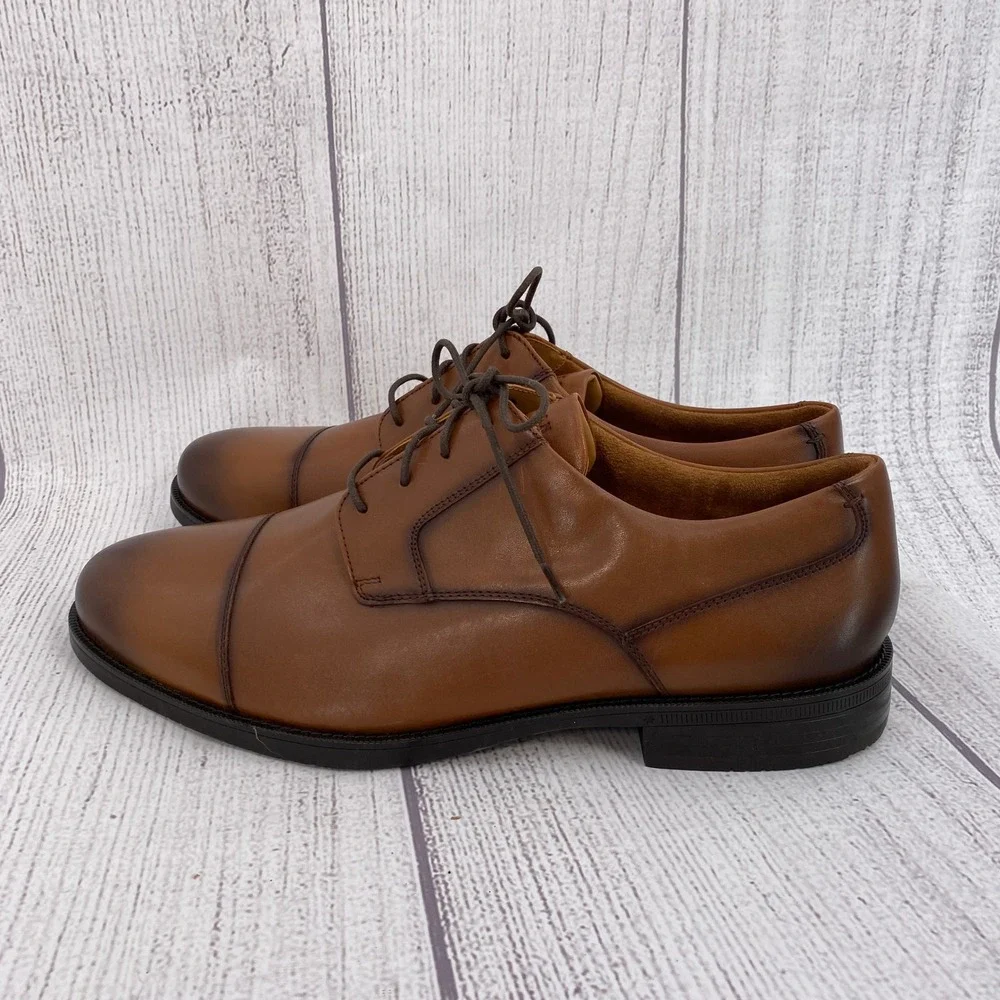 Cole Haan Bedford Cap Toe Oxford Men 13 British Tan Leather Grand 360 Dress Shoe